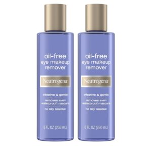 Neutrogena Oil-Free Eye Makeup Remover & Cleanser, Gentle & Non-Greasy Makeup Remover for Waterproof Mascara, 8 fl. Oz, 2 Pack