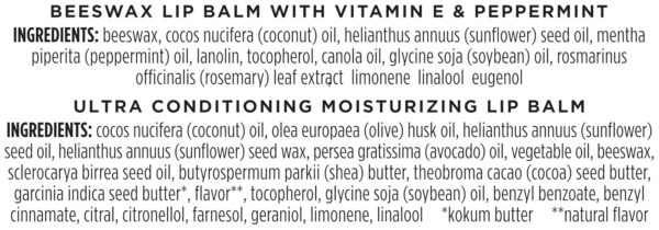 Burt's Bees Lip Balm Beeswax and Ultra Conditioning Lip Balm Pack, Hydrating Lip Moisturizer with Kokum and Shea Butter, Natural Origin Lip Care, 4 Tubes, 0.15oz.