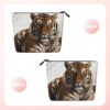 Big Tiger Makeup Bag For Women, Waterproof Linen Travel Cosmetic Organizer Lightweight Zipper Travel Toiletry Bag Organizer Makeup Brushes Storage Bag