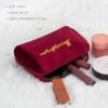 Velvet Makeup Bag, Portable Zipper Make Up Pouch, Cute Small Cosmetic Bag, Flannel Toiletry Bag, Travel Storage Bag Gifts for Women Girls(Red)
