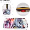 Cute Colorful Zebra Makeup Bag for Women Men Pencil Pouch Travel Small Cosmetic Bag Zippered Toiletry Bags Aesthetic Pen Bags Trendy Storage Bags Leather Coin Pouch Purse