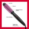 REVLON Silicone Bristle Heated Hair Styling Brush | Fast, Long Lasting Volume for Easy Styling | 1" Barrel for Full Body and Smooth Styles (Black/Pink)