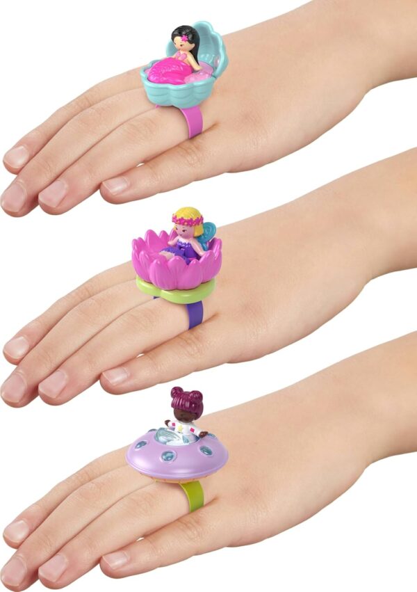Polly Pocket Collector Dolls & Compact Playset, Heritage Ring Box 3 Pack, Keepsake Collection Jewelry Case