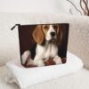 Lovely Pet Dog Beagle Makeup Bag For Women, Waterproof Linen Travel Cosmetic Organizer Lightweight Zipper Travel Toiletry Bag Organizer Makeup Brushes Storage Bag