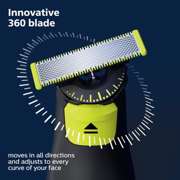 Norelco Philips OneBlade Pro 360 Face + Body, Electric Shaver, Beard Trimmer and Body Groomer, with 360 Blade Technology, 14-Length Precision Comb, Body Kit, Soft Pouch, Model QP6542/70