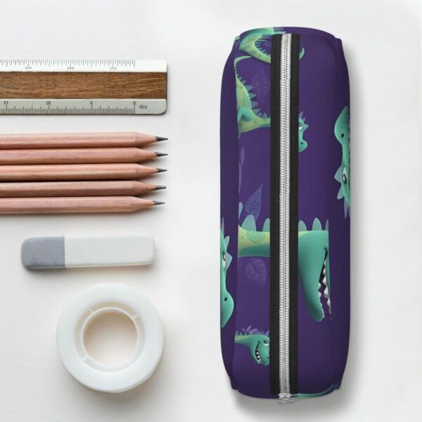 Cartoon dinosaur Makeup Bag for Women Men Pencil Pouch Travel Small Cosmetic Bag Zippered Toiletry Bags Aesthetic Pen Bags Trendy Storage Bags Leather Coin Pouch Purse