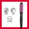 REVLON Silicone Bristle Heated Hair Styling Brush | Fast, Long Lasting Volume for Easy Styling | 1" Barrel for Full Body and Smooth Styles (Black/Pink)
