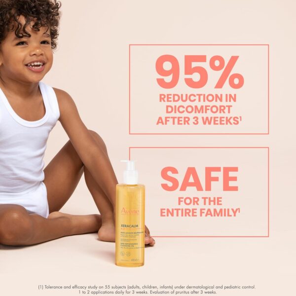 Avène XeraCalm A.D Lipid-Replenishing Cleansing Oil, Atopic Dermatitis, Eczema-Prone, Fragrance-Free, Pump, 13.5 Oz