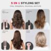 5 in 1 High-Speed Hot Air Styler - Professional Frizz-Free Hair Dryer Brush, Fast Drying Hair Dryer, No Heat Damage Air Styler Wrap - Curl, Volumize, Straighten with Travel Bag