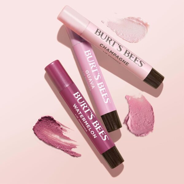 Burt's Bees Lip Shimmer Pink Collection, Mothers Day Gifts, Tinted Lip Balm Stick, Moisturizing for All Day Hydration with Natural Glowy Pigmented Finish & Buildable Color, 3 Tubes x 0.09 Oz