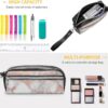 Leather Pencil Cases Rose Gold Marble Pen Pouch Travel Cosmetic Bag for Purse Portable Makeup Brush Bag Holder Coin Purse for Women Makeup Case Purse Organizer