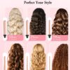 Long Barrel Curling Iron Wand Set, BESTOPE PRO 6 in 1 Curling Wand Set with Ceramic Barrel for Long/Medium Hair, 0.35"-1.25" Interchangeable Hair Wand Curler, Dual Voltage, Include Glove & Clips