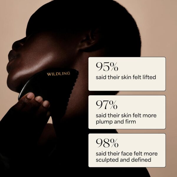 WILDLING Empress Stone Gua Sha Facial Stone I Facial Massage Stone to Lift, Plump, Tone + Sculpt I Patented Design Crafted with 100% Authentic Bian Stone