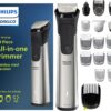 Norelco Philips Multigroom 7000 Series, All-in-One Trimmer, Beard Trimmer and Hair Clipper, 19-Piece Men's Grooming Kit for Beard, Head, Hair, Body, and Face, Soft Pouch, MG7910/49