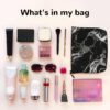Black And White Marble Makeup Bag For Women, Waterproof Linen Travel Cosmetic Organizer Lightweight Zipper Travel Toiletry Bag Organizer Makeup Brushes Storage Bag