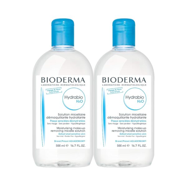 Bioderma - Hydrabio H2O Micellar Water - Face Cleanser and Makeup Remover - Micellar Cleansing Water for Dehydrated Sensitive Skin