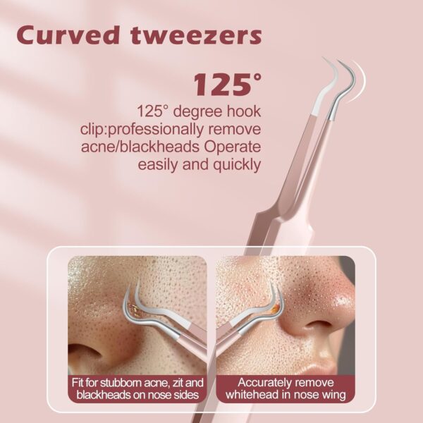 WSYUB Professional Facial Blackhead Remover Tweezers,Extractor Acne Removal, Pimple Popper Tool kit, Clip for Whiteheads, Acne Clip, Ingrown Hairs Tweezers, Blackheads Tweezers
