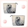 71lzS0rbfwL._AC_SL1500_.jpg Harp Seal Painting Makeup Bag For Women, Waterproof Linen Travel Cosmetic Organizer Lightweight Zipper Travel Toiletry Bag Organizer Makeup Brushes Storage Bag