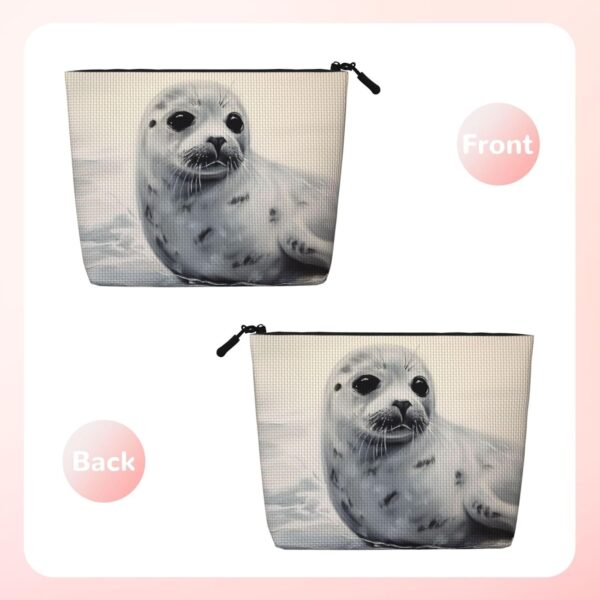 71lzS0rbfwL._AC_SL1500_.jpg Harp Seal Painting Makeup Bag For Women, Waterproof Linen Travel Cosmetic Organizer Lightweight Zipper Travel Toiletry Bag Organizer Makeup Brushes Storage Bag