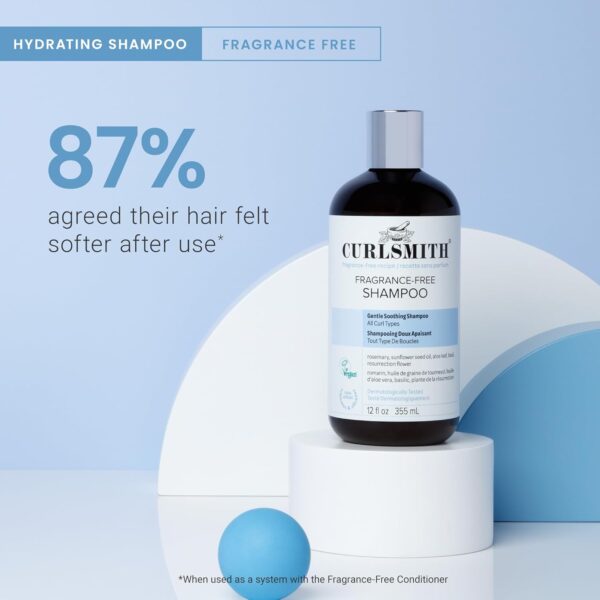 CURLSMITH Fragrance-Free Shampoo 12 oz | Gently Cleanses Hair, Leaves Curls Feeling Silky and Moisturized