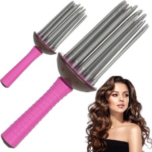 Curling Roll Comb, 2PCS Curling Roll Comb, Air Volume Comb for Curly Hair Hair Curling Roll Comb Brush Hair Tools for Women, Curly Hair Styler Tool