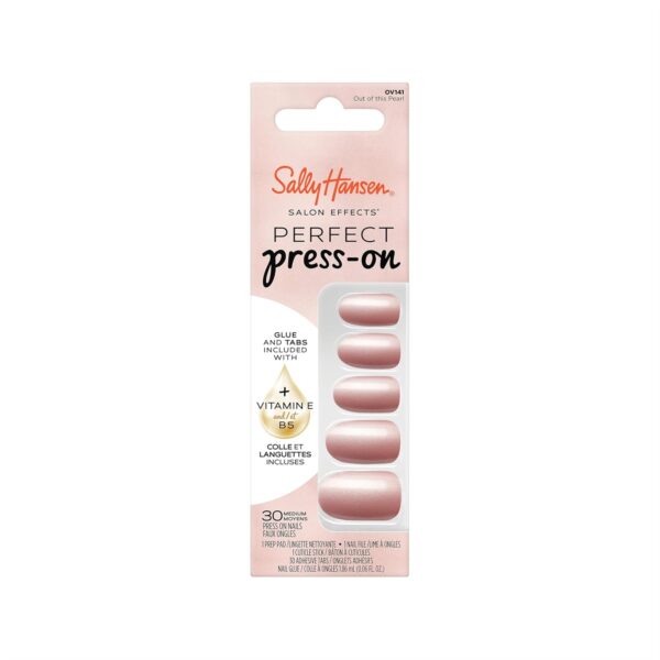 Sally Hansen Salon Effects Perfect Press-On Nails, Out of This Pearl, Press On Nails, Easy to Apply, Nail Glue & Adhesive Tabs Included