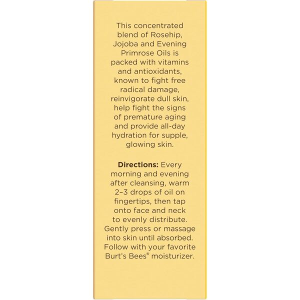 Burt's Bees Gua Sha Face Oil With Rosehip Seed Extract, Reduces Appearance of Fine Lines and Wrinkles, Use with Ice Roller & Facial Tools, Natural Origin Skin Care, 0.51 fl. oz.