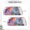 Cute Colorful Zebra Makeup Bag for Women Men Pencil Pouch Travel Small Cosmetic Bag Zippered Toiletry Bags Aesthetic Pen Bags Trendy Storage Bags Leather Coin Pouch Purse