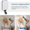 60 LED Portable Selfie Light Video Conference Lighting with Clip & Camera Tripod Adapter Rechargeable 2200mAh CRI 97+, 3 Light Modes for Phone iPhone Webcam Laptop Photo Makeup