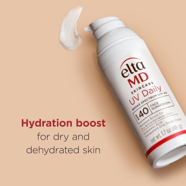 EltaMD UV Daily SPF 40 Face Sunscreen Moisturizer with Zinc Oxide, Daily Face Moisturizer with SPF, Sunscreen, 1.7 oz Pump