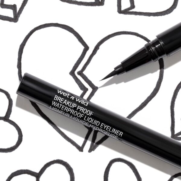 wet n wild Mega Last Breakup Proof Liquid Eyeliner - Ultra-Fine Brush, Waterproof, 16-Hour Long-Lasting Wear- Cruelty-Free & Vegan - Black
