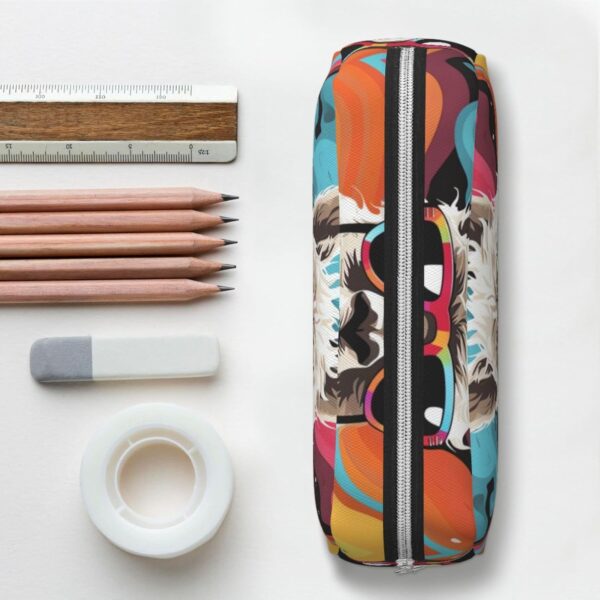 Alpaca wearing sunglasses Makeup Bag for Women Men Pencil Pouch Travel Small Cosmetic Bag Zippered Toiletry Bags Aesthetic Pen Bags Trendy Storage Bags Leather Coin Pouch Purse