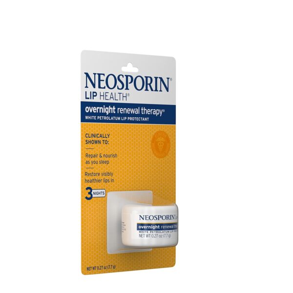 Neosporin Lip Health Overnight Healthy Lips Renewal Therapy Petrolatum Lip Protectant, 0.27 Ounce (Pack of 1)