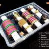 Plastic adjustable 4 rod Bangle Box Chudi Set Organizer Jewellery Storage Display Box for Bangles Chudi Bracelet Wrist Watch Hair Bands Scrunchies Accessories, Transparent (2)