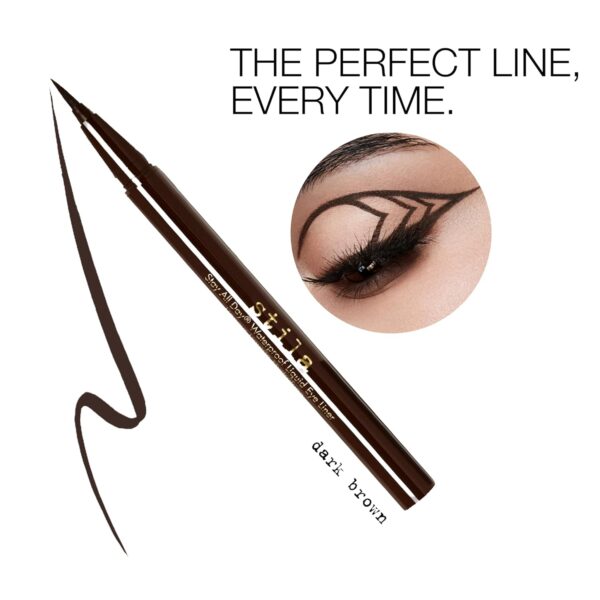 stila Waterproof Liquid Eye Liner, Stay All Day Makeup with Fine Brush Tip Lasting Satin Finish, Smudge-Proof & Transfer-Resistant