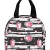 Make Up Theme Pattern with Perfume Lunch Bag Insulated Lunch Box Cooler Lunch Tote Bag for Work Travel Picnic