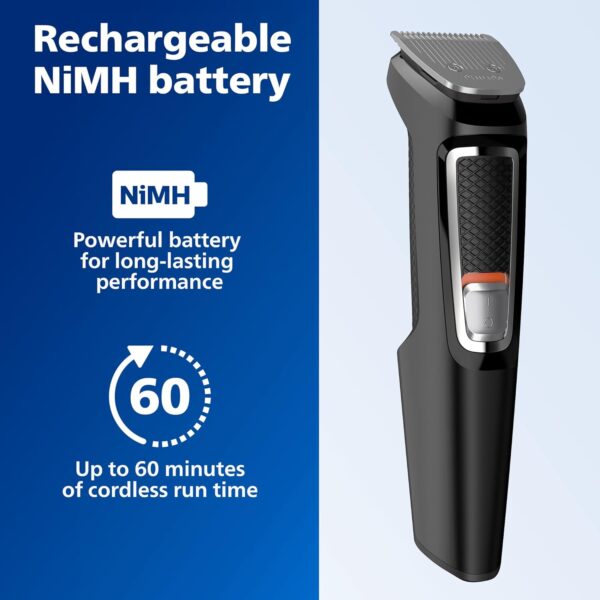 Norelco Philips Multi Groomer All-in-One Trimmer Series 3000-13 Piece Mens Grooming Kit for Beard, Face, Nose, Ear Hair Trimmer and Hair Clipper - NO Blade Oil Needed, MG3740/40