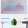 Hair Dryer, High-Speed Ionic Low Noise Blow Dryer with Brushless Motor for Fast Drying, Thermo-Control Quiet Compact Hair Blow Dryer with Magnetic Diffuser for Curly Hair for Home Travel Salon