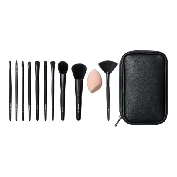 e.l.f. Full Face & Eye Makeup Brush Set with Travel Case, 11 Face & Eye Brushes For Creating A Full Face Makeup Look, Vegan & Cruelty-Free