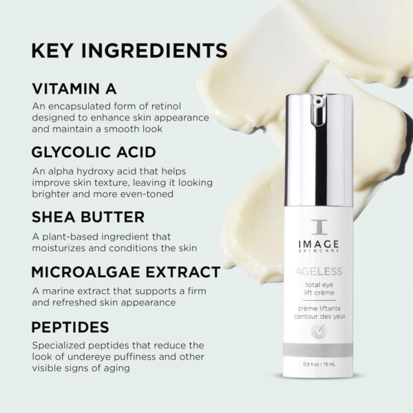 IMAGE Skincare, AGELESS Total Eye Lift Crème, Under Eye Circle, Bags and Wrinkle Rescue, 0.5 fl oz