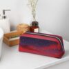 Red Sky at Night Starry Makeup Bag for Women Men Pencil Pouch Travel Small Cosmetic Bag Zippered Toiletry Bags Aesthetic Pen Bags Trendy Storage Bags Leather Coin Pouch Purse