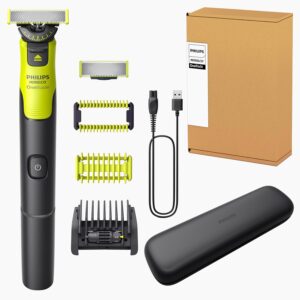 Philips Norelco OneBlade 360 with Connectivity Hybrid Face + Body, Electric Beard Trimmer, Shaver & Body Groomer with 360 Blade Tech, 1x360 Blade, 5-in-1 Comb, Body Kit, Travel Case, QP4631/90