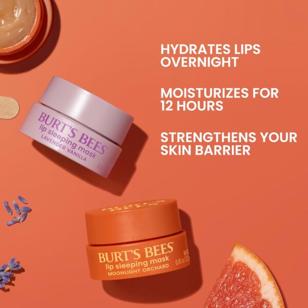 Burt’s Bees Lavender Vanilla Lip Sleeping Mask, Mothers Day Gifts, With Hyaluronic Acid and Squalane Moisturizer To Instantly Hydrate Lips, Overnight Lip Mask, Lip Treatment, 0.45 oz.