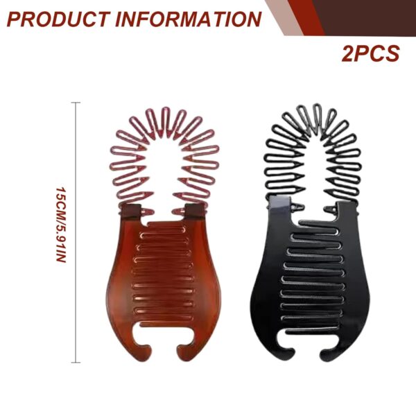 2Pcs Banana Clip, Fashionable Plastic Interlocking Soft Bendable Banana Hair Clips for Women Clincher Ponytail Styling Tools