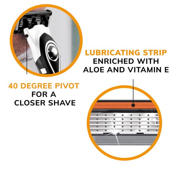 BIC Flex 5 Refillable Men's Razor, Father's Day Gift Set with 5 Blade Razors, 1 Handle and 7 Cartridges for Smooth Shaving