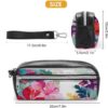 Leather Pencil Cases Hawaiian Flower Print Pen Pouch Travel Cosmetic Bag for Purse Portable Makeup Brush Bag Holder Coin Purse for Women Makeup Case Purse Organizer