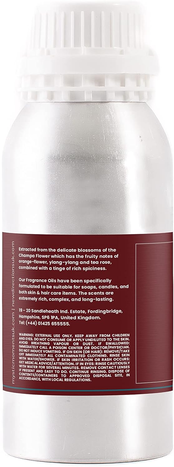 Mystic Moments | Champa Flower Fragrance Oil - 1Kg - Perfect for Soaps, Candles, Bath Bombs, Oil Burners, Diffusers and Skin & Hair Care Items