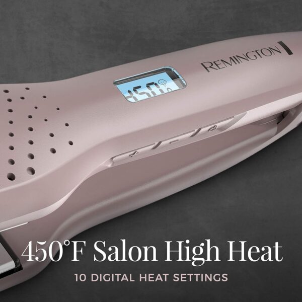 Remington Wet2Straight Hair Straightener / Flat Iron, 450°F Salon High Heat, 1 3/4" Inch plates, Mauve