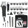 Wahl Clipper USA Deluxe Corded Chrome Pro, Complete Hair and Trimming Kit, Includes Corded Clipper, Cordless Battery Trimmer, and Styling Shears, for a Cut Every Time - Model 79524-5201M