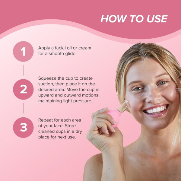 Skin Gym Facial Cupping Set, Glass Face Cupping Tool for Massage Therapy, Sculpting, & Toning Chin, Jawline & Neck, 2 Piece